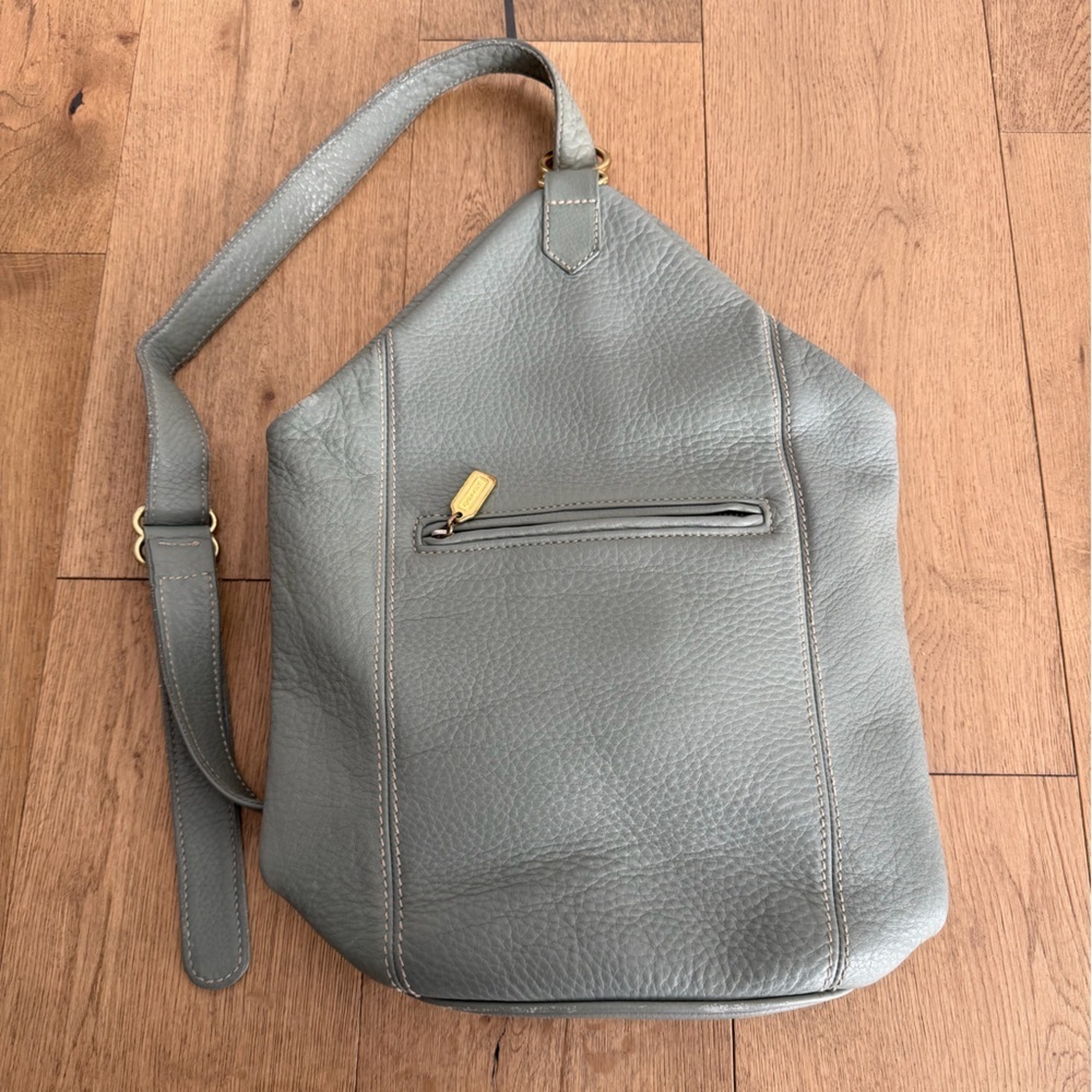 Vintage Coach Sonoma Flatpack Bag Sea Green Gold RARE